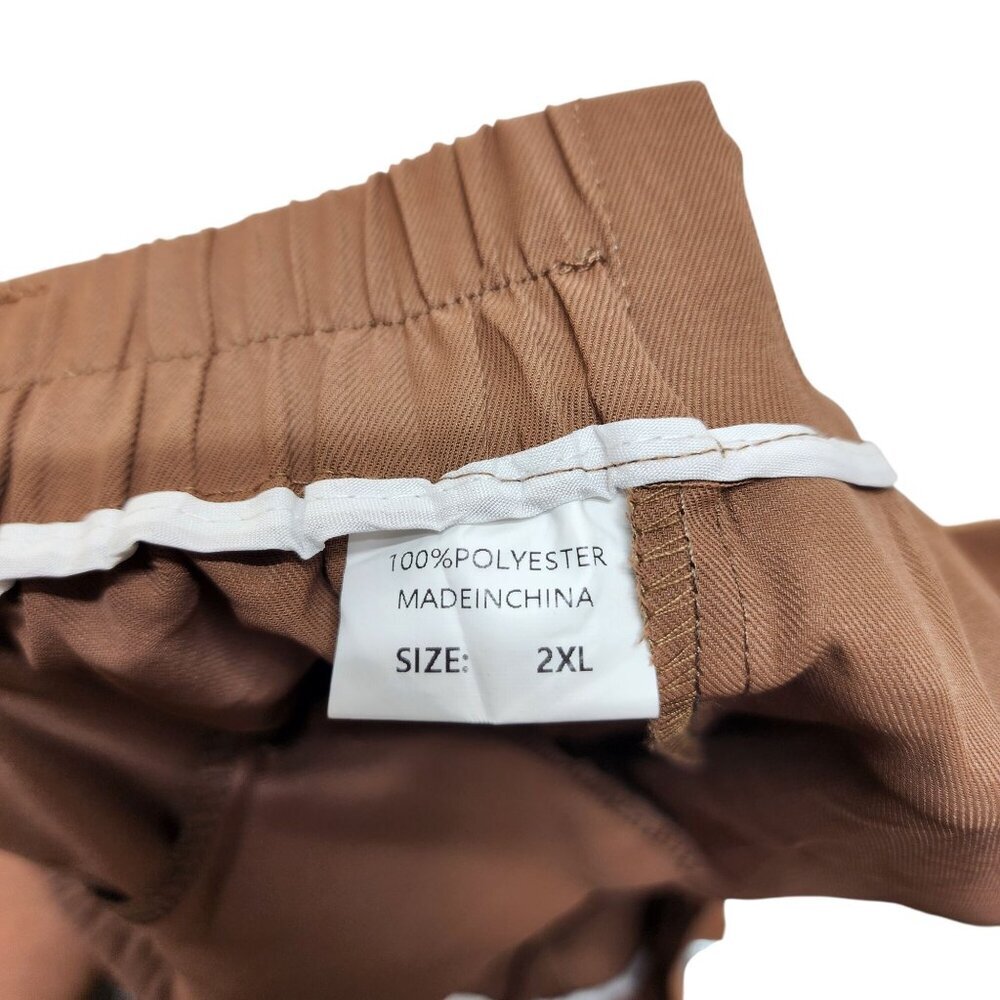 Wide-Leg Brown Womens Dress Pants Size 2XL - Picture 2 of 9